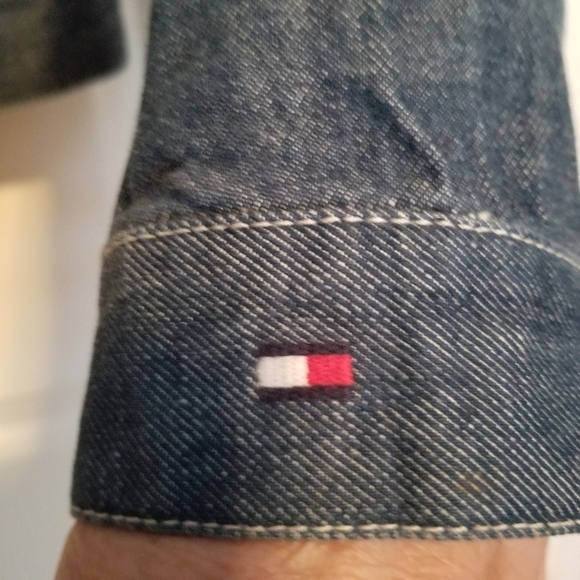 TOMMY Hilfiger blue Jean jacket SZ Med Unisex - Picture 6 of 9